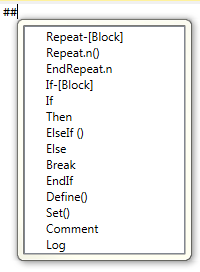 Code completion options