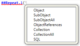 Code completion options