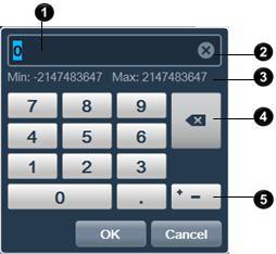 A picture showing the virtual keyboard and its content. The content is described in the table below.