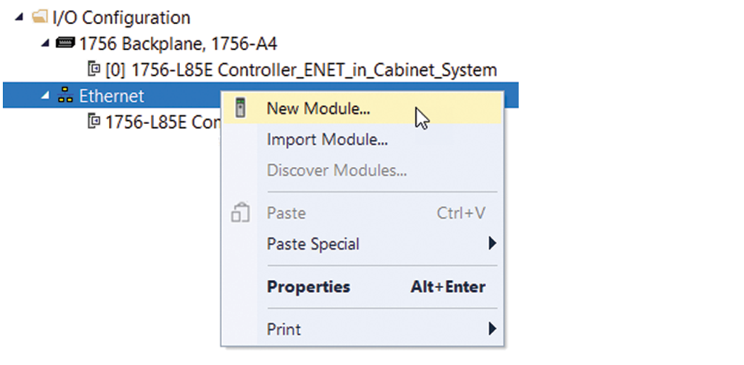 Add an 1834-AENTR gateway to the controller organizer