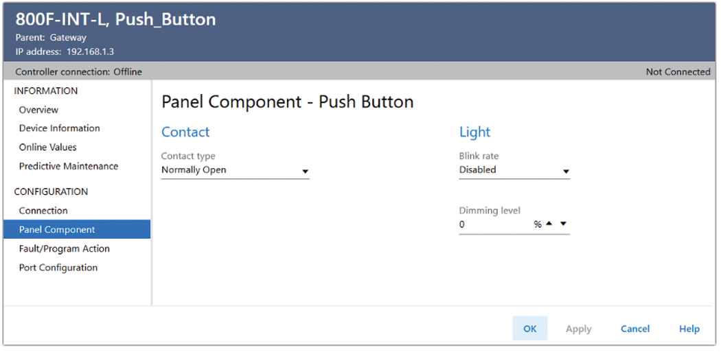Panel Component - Illuminated Push Button