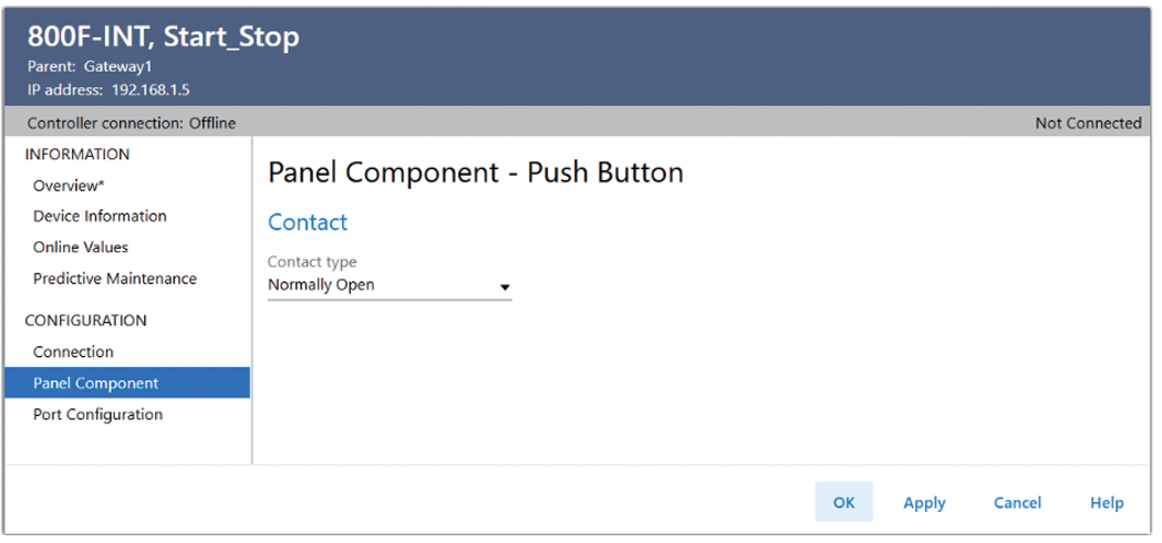 Panel Component - Non-Illuminated Push Button