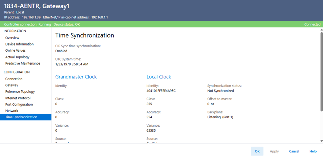 Gateway Time Sync