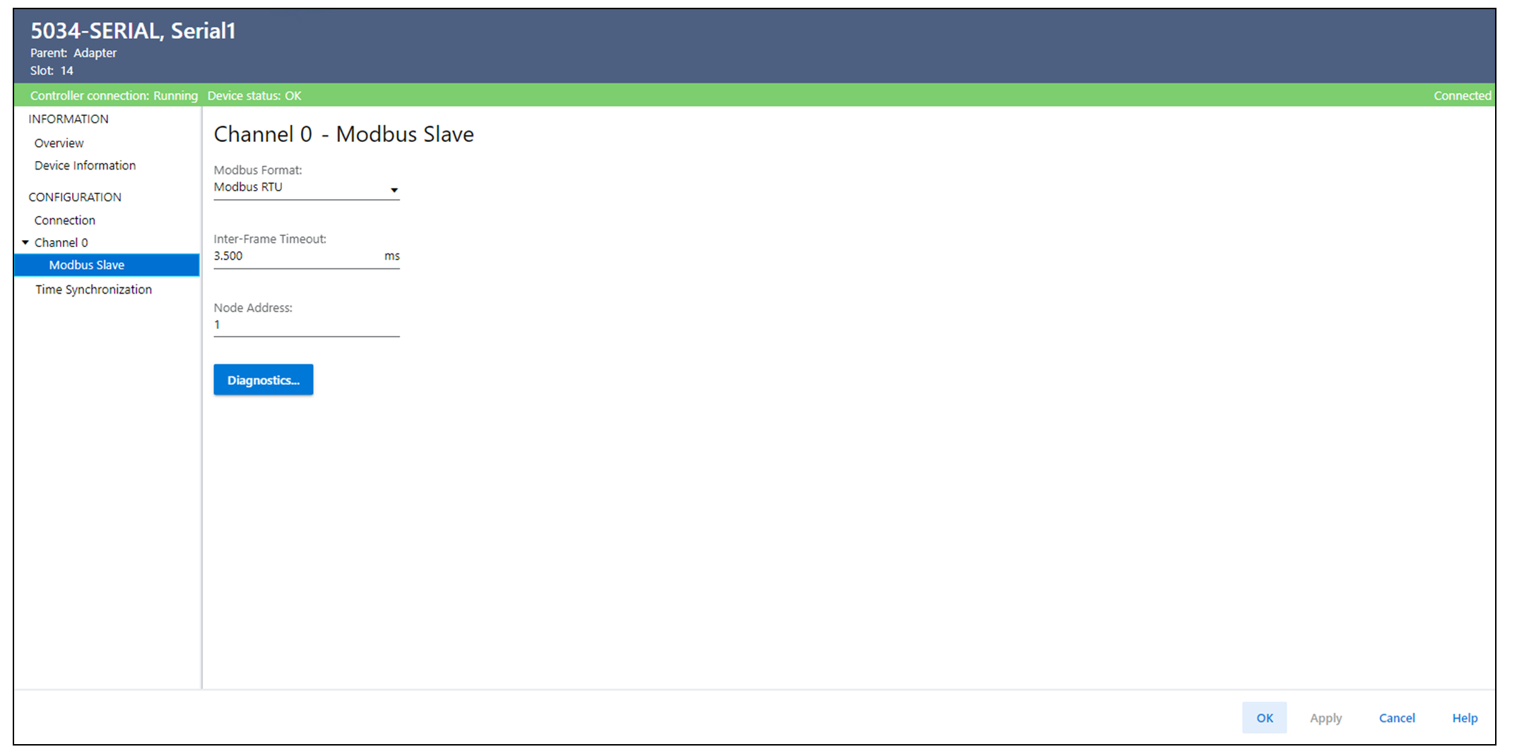 Modbus View Modbus Slave View