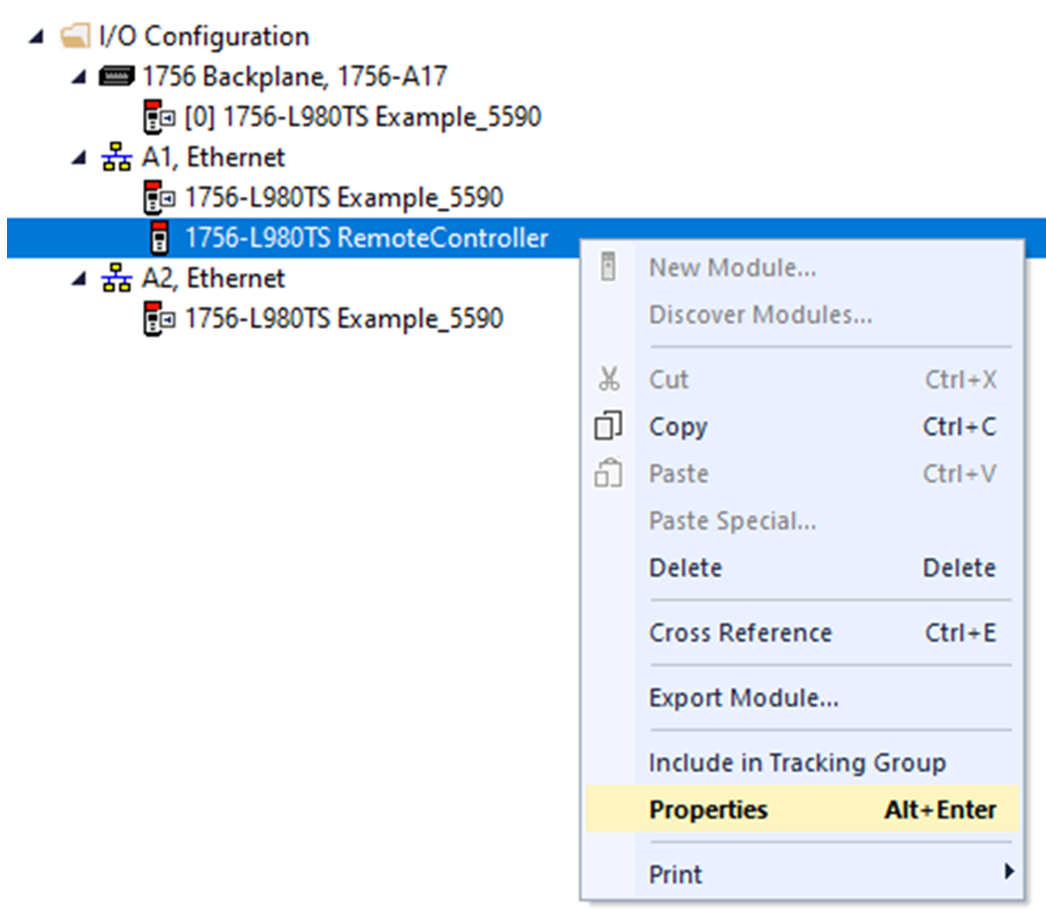 Open producer controller properties.