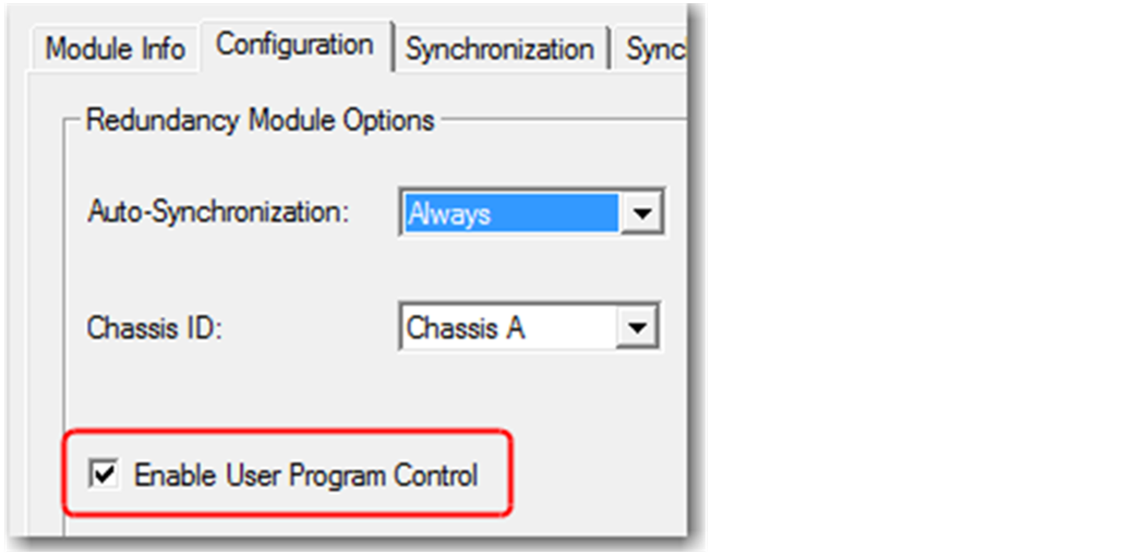 Enable User Program Control Checkbox