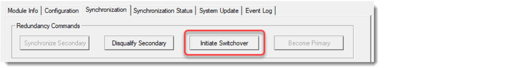 Initiate Switchover button