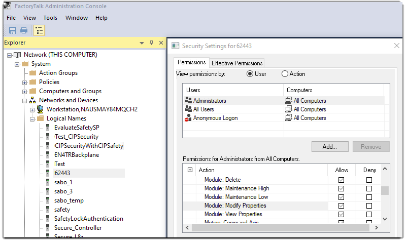 Permissions for controller project
