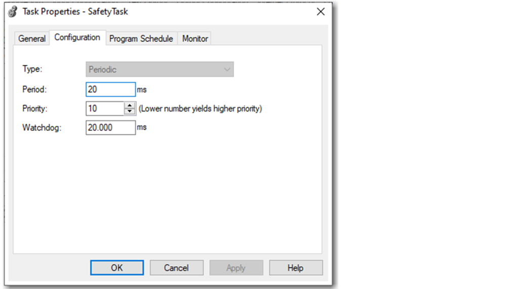 Safety Task Parameters