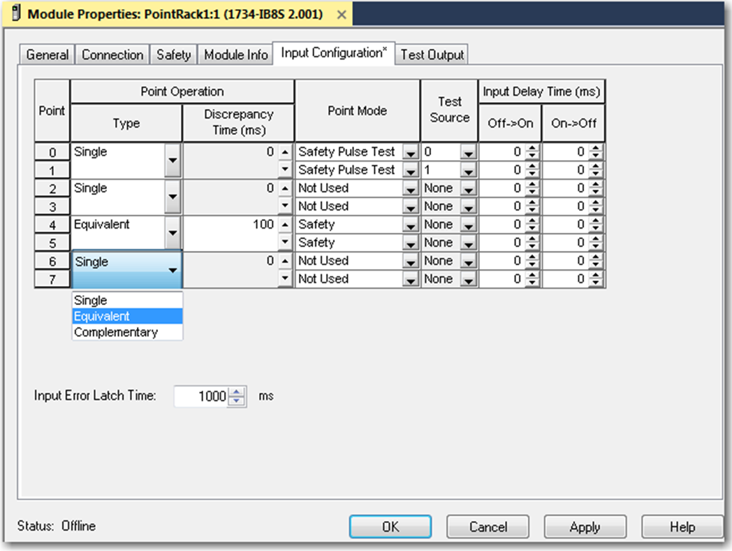 Input Point Operation Types