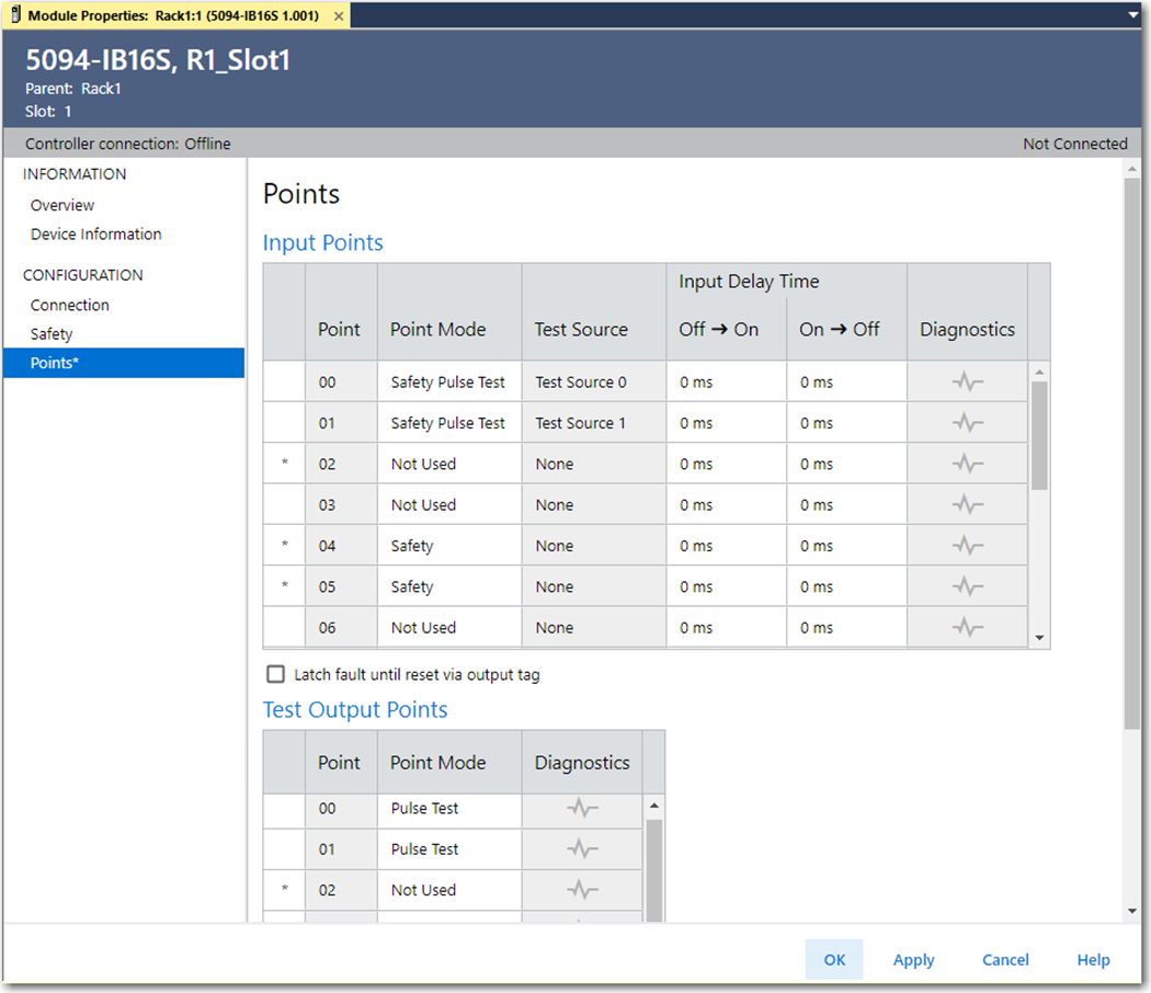 Safety Module Input Points