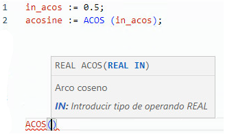 Ejemplo de texto estructurado ACOS