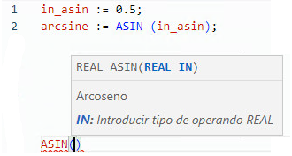 Ejemplo de texto estructurado ASIN