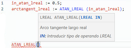 Ejemplo de texto estructurado ATAN_LREAL
