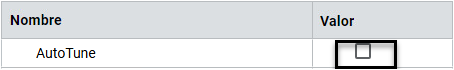 Establezca AutoTune en Falso