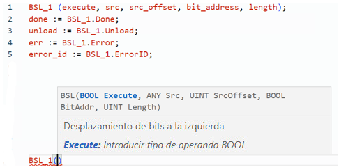 Ejemplo de texto estructurado BSL