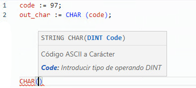 Ejemplo de texto estructurado CHAR