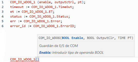 Ejemplo de texto estructurado COM_IO_WDOG
