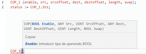 Ejemplo de texto estructurado COP