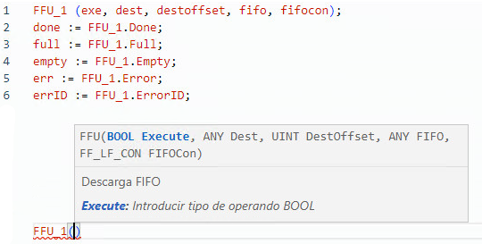 Ejemplo de texto estructurado FFU