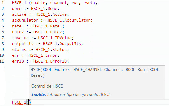 Ejemplo de estructura de texto HSCE