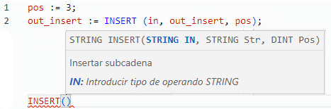 Ejemplo de texto estructurado INSERT