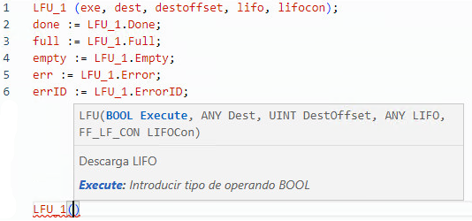 Ejemplo de texto estructurado LFU