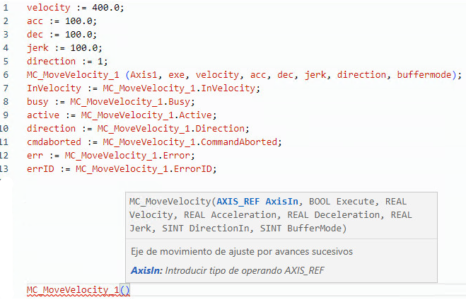 Ejemplo de texto estructurado MC_MoveVelocity