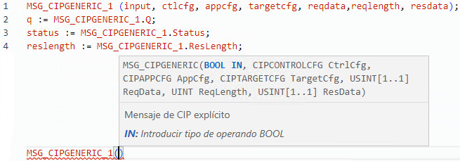 Ejemplo de texto estructurado MSG_CIPGENERIC