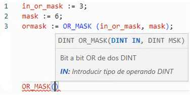Ejemplos de texto estructurado OR_MASK