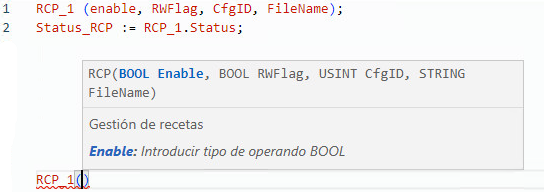 Ejemplo de texto estructurado RCP