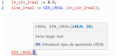 Ejemplo de texto estructurado SIN_LREAL