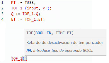 Ejemplo de texto estructurado TOF