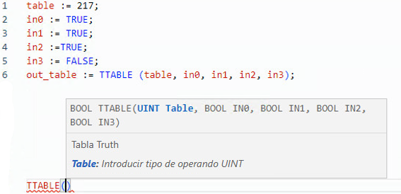 Ejemplo de texto estructurado TTABLE