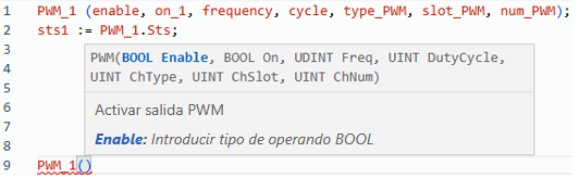 Ejemplo de texto estructurado PWM