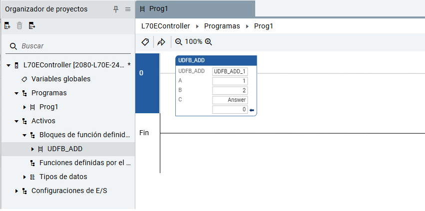 Programa principal de una única ejecución del UDFB