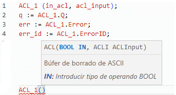 Ejemplo de texto estructurado ACL