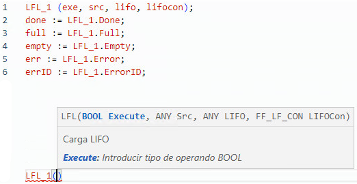 Ejemplo de texto estructurado LFL