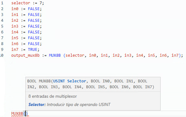 Ejemplo de texto estructurado MUX8B