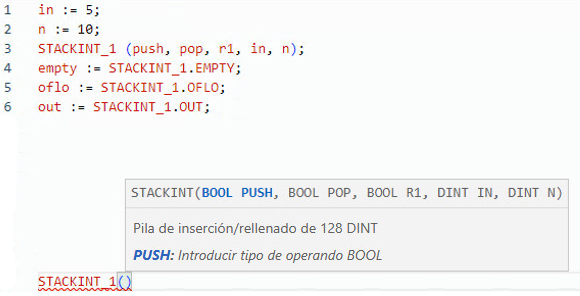 Ejemplo de texto estructurado STACKINT