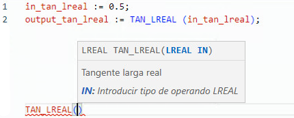 Ejemplo de texto estructurado TAN_LREAL