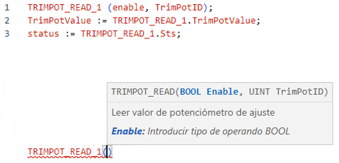 Ejemplo de texto estructurado TRIMPOT