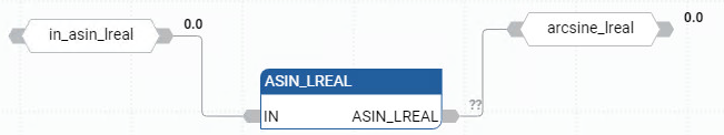 Ejemplo de diagrama de bloque de funciones ASIN_LREAL