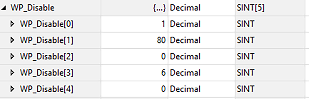 Esta imagen muestra c&oacute;mo configurar los tags en un MSG para inhabilitar la p&aacute;gina web de un controlador en Logix Designer.