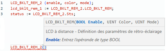 Exemple de texte structuré LCD_BKLT_REM