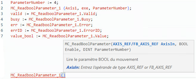 Exemple de texte structuré MC_ReadBoolParameter