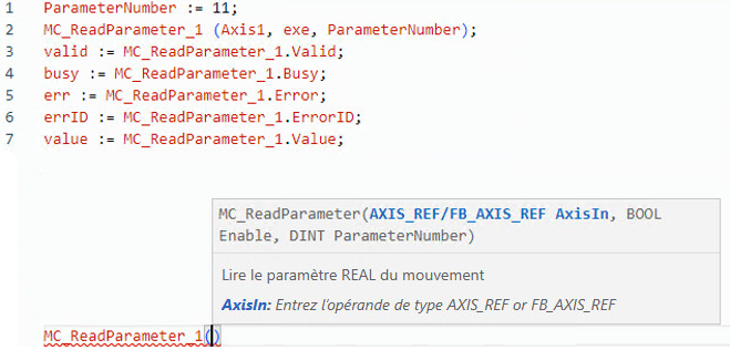Exemple de texte structur&eacute; MC_ReadParameter