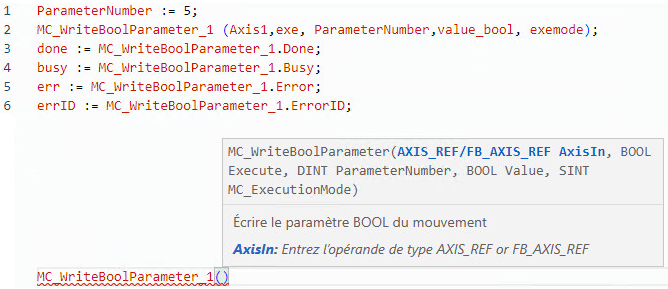 Exemple de texte structur&eacute; MC_WriteBoolParameter