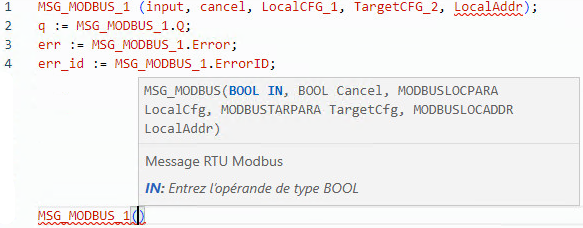 Exemple de texte structur&eacute; MSG_MODBUS
