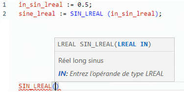 Exemple de texte structuré SIN_LREAL